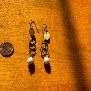 Pearl Sterling Silver Dangle Earrings